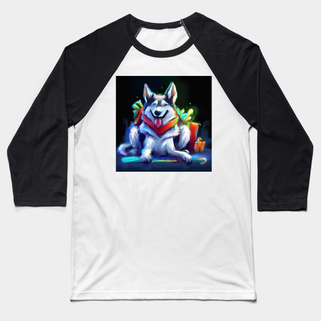 Cute Husky Drawing Baseball T-Shirt by Play Zoo